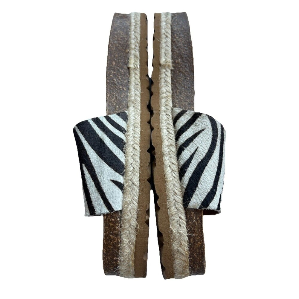 Yokono Zebra Cork & Rope Platform Slide Mule Sand… - image 4